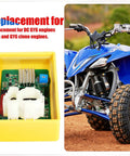 Performance Racing 6 Pin DC CDI Box For GY6 Engines With Adjustable Timing installed on blue ATV and in yellow box