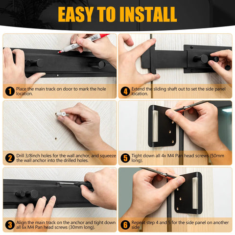 Beefy Door Bar Lock For Home Safety Upgrade And Break In Prevention Heavy Duty Door Brace Reinforcement Fits 26 To 37 Inch Wide Doors Kid Proof Premium Steel Barricade