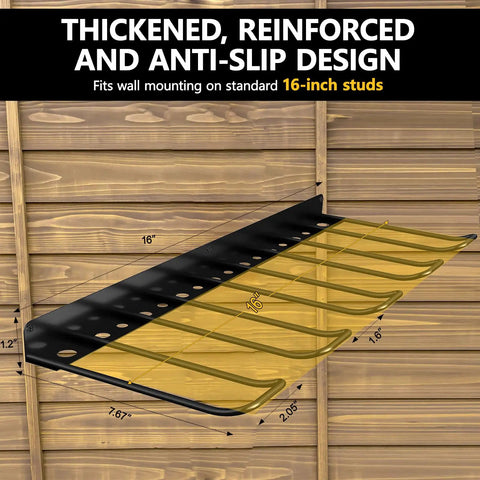 Side view of Heavy Duty Drill Tool Organizer Wall Mount Pack Of 2 With 8 Power Tool Slots and 32 Screwdriver Racks on wood wall