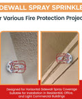 Heavy Duty Chrome Sidewall Fire Sprinkler Head With One Half Inch Npt Pipes And Rock Solid Automatic Glass Bulb Trigger Rated At 155 Fahrenheit in installation positions.