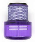 Two Pack Vacuum Filter Replacements For Dyson V11 Outsize Series That Keep Your Power Suction Strong Easy Install And Your Home Cleaning On Point Like New Compared To 97042201 showing a single purple and mesh filter.