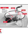 Diagram of Universal Fit Toilet Tank Flush Lever With Faucet Style Decorative Brushed Nickel Finish Easy Install showing parts