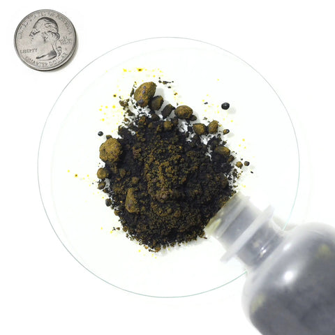 High Purity PCB Etchant Powder, 8 Ounce Bottle, 99.9 Percent Reagent Grade Dry Powder for Precise Etching in dish, coin for scale