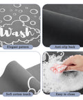 No Sweat Washer And Dryer Top Protector Covers 2 Pack Non Slip Absorbent Dust Proof Laundry Room Mats Quick Drying Appliance Pads For Kitchen Storage Classic Gray with elegant pattern and soft cotton touch.