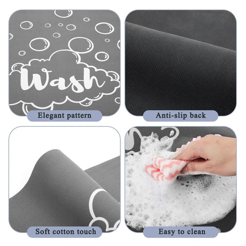 No Sweat Washer And Dryer Top Protector Covers 2 Pack Non Slip Absorbent Dust Proof Laundry Room Mats Quick Drying Appliance Pads For Kitchen Storage Classic Gray with elegant pattern and soft cotton touch.
