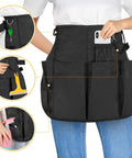 Pro Grade Cleaning Apron With 9 Pockets And Adjustable Waist Belt For House And Hotel Jobs Durable Black Caddy Apron