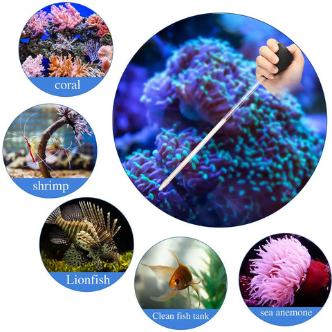 Two Pack Long Reach Feeding Pipette For Aquarium Fish Tank And Coral Food Deep Reach Syringe Feeding Tube For Marine Fish Reef Tanks And Planted Aquariums 13.78 Inch Length Black, acrylic tube feeding coral