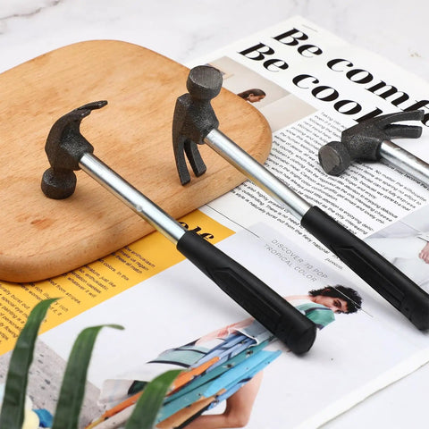 20 Piece Kid Friendly Claw Hammer Set Lightweight Alloy Steel Rubber Handle Hammers For DIY Woodworking And Crafts Compact 6.7 By 2.8 Inches Safe Durable For Hanging Pictures And Projects displayed on a magazine