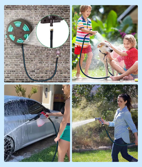 12 Ft Lead In Garden Hose With Five Eighth Inch Aluminum Female To Female Fittings Flexible No Kink Design used outdoors