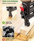 Heavy Duty 18 Gauge Pneumatic Brad Nailer Kit Includes Four Thousand Assorted Nails with safety lock feature.