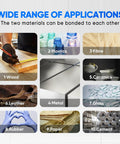 Image showing wide range of applications for Clear Epoxy Glue For Plastic Metal Ceramics Wood And More 30 Minute Fast Setting Bond.