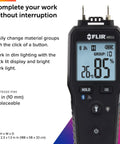 Pin Moisture Meter With Bluetooth For Instant Data Sharing Via Mobile App, rugged pin probe, waterproof body display