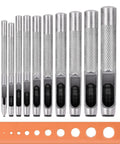 Heavy Duty Leather Hole Punch Set With 1mm To 10mm Holes Twenty Five Sixty Fourths Inch Hollow Round Punches Carbon Steel