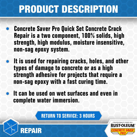 Product description for Concrete Crack Repair Sealant Quick Set Pro 8.6 Oz Limestone