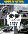 Beefed Up Trailer Hub Kit 5 On 4.5 Inch Bolt Pattern For 3500 Lb Tapered Axle Idler Hub With Extra Dust Caps And Rubber Plugs