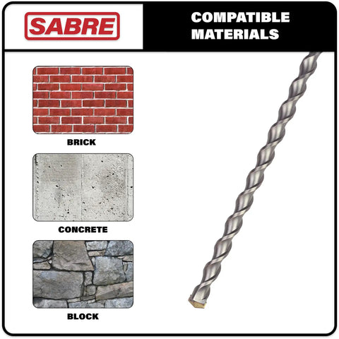 Image showing 8-Piece SDS Plus Drill Bit Set Carbide Tipped For Rotary Hammer Masonry Concrete Brick Stone Block Stucco