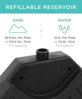 Heavy-Duty Cantilever Offset Patio Umbrella Stand With Four Interlocking Base Plates, 155lb Capacity showing fill spouts