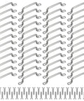 Beefy 48 Pcs Stainless Steel Footmans Loops With Screws Kit, 3 Inch Total Length, Heavy Duty Fasteners With 96 Flat Head Screws, Ideal For Outdoor Gear, Marine, DIY Projects, And Rope Attachments, 48 stainless steel footman loops and screws laid out