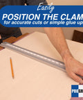 Straight Edge Clamp For Cutting Large Plywood Sheets And Dado Slots - Lightweight 2-3/16 Inch Tube Rail For Rigidity, Easy Alignment