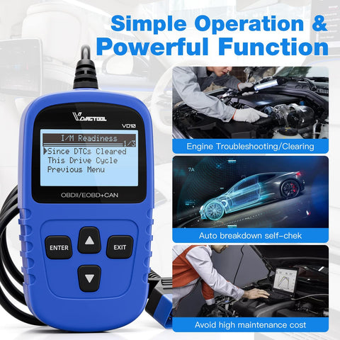 OBD2 Scanner Code Reader For Cars And Trucks With Freeze Frame IM Readiness And Engine Fault Codes Easy DIY Diagnostic Tool