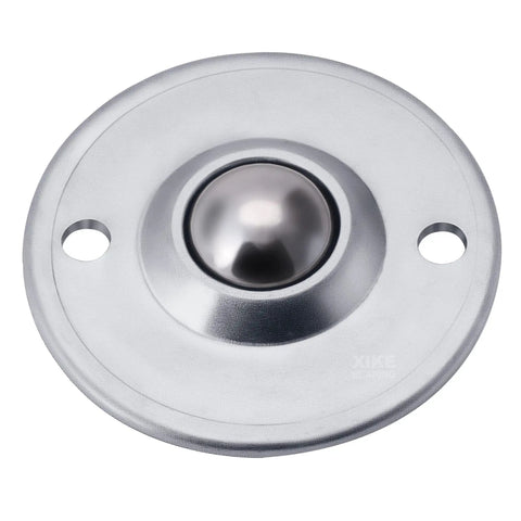 Five Eighth Inch 360 Roller Ball Transfer Bearing Carbon Steel Pack of Four built tough for smooth rotation, top view.