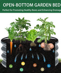 Cross-section of Two Pack Round Galvanized Raised Garden Bed Kit 2 Ft By 2 Ft By 1 Ft With Tool Free Assembly showing open-bottom design