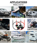 Image showcasing various applications including car, RV, automotive, motorcycle, and solar panels for Built Like A Tank 10 Gauge Inline Fuse Holder With Thick Copper Wire And 30 Amp Atc And Ato Fuses For Rock Solid Automotive Marine Rv And Truck Electrical Upgrades.