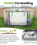 Raised Garden Bed With Clear PVC Cover, Galvanized Oval Garden Box For Outdoors, extends the growing season.