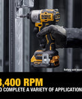 20V Max XR Brushless Impact Driver With One Quarter Inch Hex High Torque 3 Speed LED Work Light Extended Runtime Cordless Tool Only 1825 In Lbs Torque And 3400 RPM drilling metal