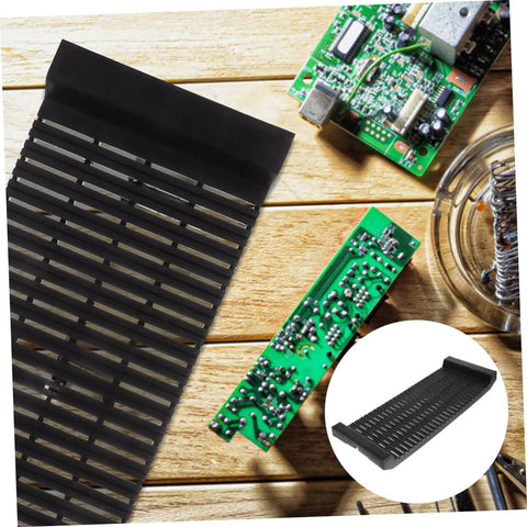 Anti Static PCB Tray Storage Rack For Circuit Boards on wooden table with circuit boards and small components