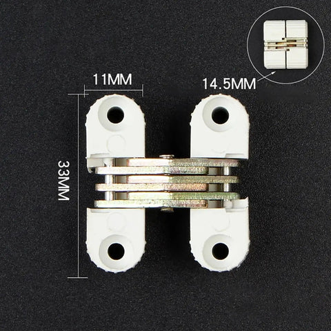 Six Pack Concealed Barrel Cross Hinges For Folding Doors And Furniture Invisible Hinge Hardware, size 33x14.5x11mm, brown finish