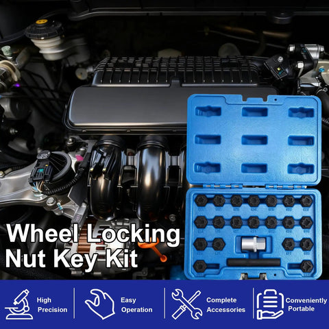 22 Piece Wheel Lock Removal Kit For VW Group Patterns 521 Through 540 Anti Theft Lug Nut Key Set With Adapter And Punch
