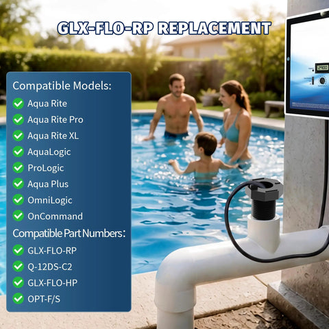 Replacement Flow Switch For Hayward Goldline Aquarite Salt Systems No Tools Needed Easy Install Precise Flow Sensor Direct Fit Durable Metal Body Replaces Common Models For Reliable Water Flow Detection on pool pipe