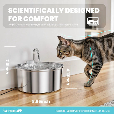 Stainless Steel Cat Water Fountain With 108 Oz Capacity For Cats And Small Dogs, Ultra Quiet Metal Pet Water Fountain