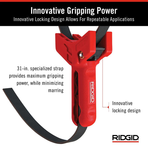 Straplock 7 Inch Strap Wrench Pipe Handle With Locking Design for easy repeatable grips on plastic pipes in cold environments