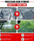 Before and after view of Atlas Windshield Wiper Blades Set showing clean wipe on 2018-2024 VW Atlas with OE fit precision.