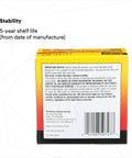 Back of 2228 Rubber Mastic Heavy Duty Electrical Tape box showing stability information and 5-year shelf life.