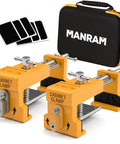 Two Pack Cabinet Clamps With Protective Case Pro Grade Solid Cast Steel Construction Built In Drill Guide With EVA Pads