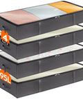 4 Pack Under Bed Storage Containers 95L Large Capacity With Reinforced Handles For Blankets, Comforters, Sheets And Clothes