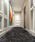 Hallway with Marble Peel And Stick Floor Tiles Black 12 By 12 Inch 15 Pack Easy Install Self Adhesive Waterproof Vinyl Flooring