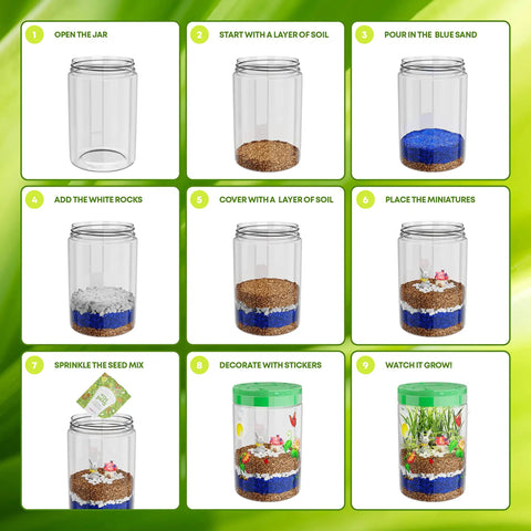 Step-by-step guide for Light Up Terrarium Kit For Kids A Fun Hands On STEM Science Toy That Lets Boys And Girls Build A Miniature Garden