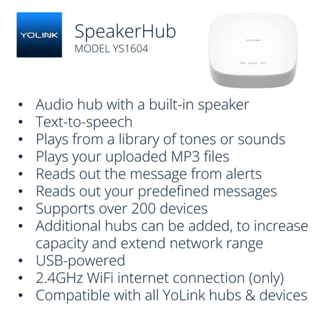 SpeakerHub from Water Leak Detection Starter Kit With SpeakerHub And Leak Sensors Smart Home Alerts With LoRa Range Up To 1/4 Mile
