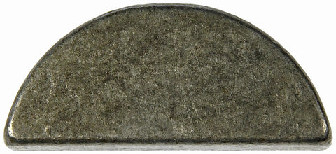 Front view of a woodruff key from a Woodruff Key Set 1/4 Inch Width 63/64 Inch Length 27/64 Inch Height 25 Pack For Automotive And Industrial Use.