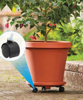Terracotta pot on 4 Pack 1 Inch Swivel Caster Wheels With M6 Threaded Stem Heavy Duty Nylon for easy mobility on patio.