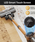 Cordless Vacuum Cleaner 10-In-1 Lightweight Stick With 45-Minute Runtime, monster suction on hardwood floor with LED touch screen