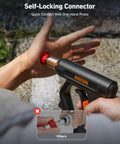 Short Pressure Washer Gun With Swivel, 4060 PSI Max, self-locking connector, one-hand press quick connect, black