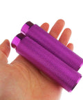 2 Pairs Aluminum Alloy Bike Pegs For Mountain Bikes Rear Stunt Pegs Three Eighths Inch Axle Fit 100 By 28 mm Purple Pure