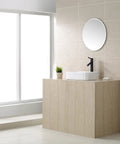 Rectangular Ceramic Bathroom Sink With Pop Up Drain White Finish on modern vanity with oil rubbed bronze hardware.