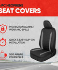 Front Seat Covers For Cars Trucks And SUVs Gray With Waterproof Neoprene Lining SpillGuard Protects Front Seats From Spills Stains