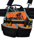 Pro Framer Combo System Tool Belt With Suspenders Do It All Rugged Heavy Duty Construction Pouch Set front view with tools